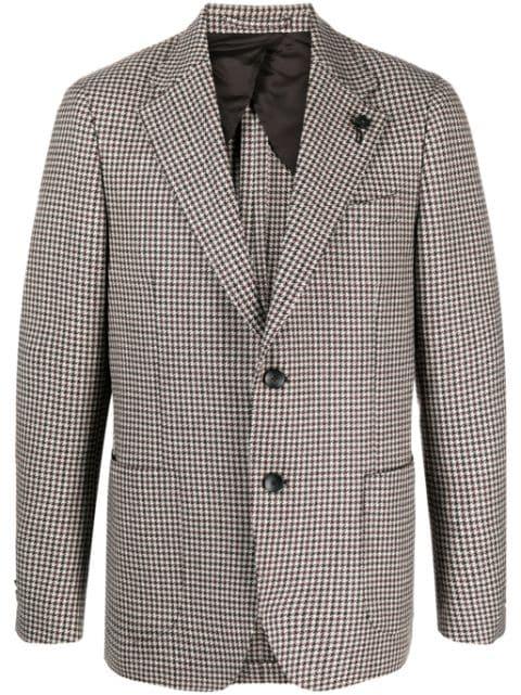 houndstooth-pattern wool blazer by LARDINI