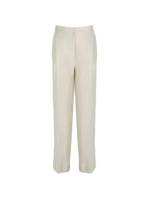 linen straight-leg trousers by LARDINI
