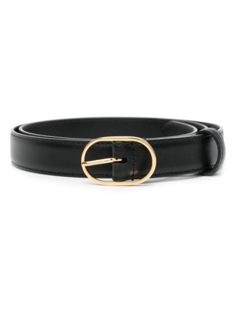 logo-plaque leather belt by LARDINI