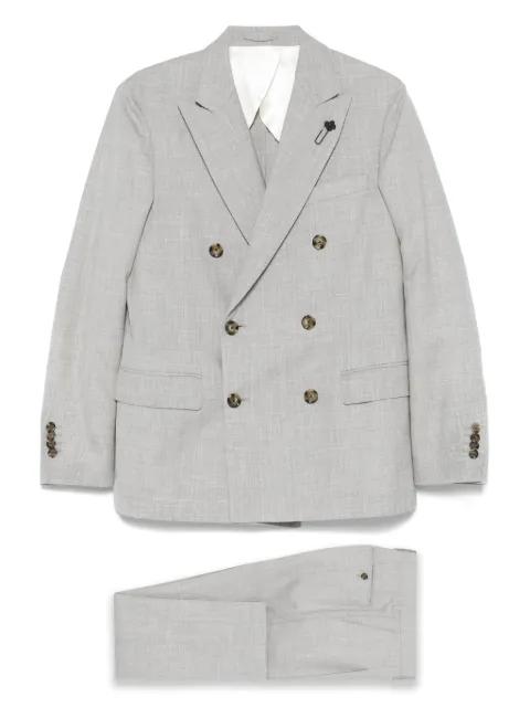mélange-effect suit by LARDINI
