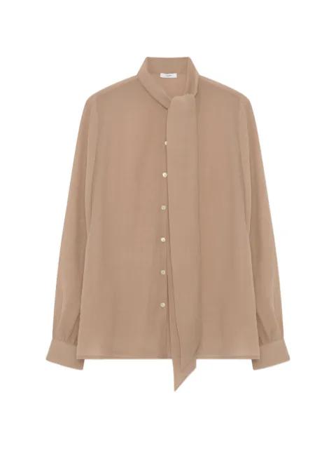 neck-bow creponne blouse by LARDINI
