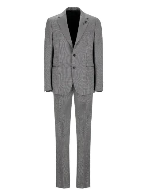 notched houndstooth suit by LARDINI