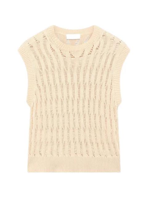 open-knit cotton vest by LARDINI