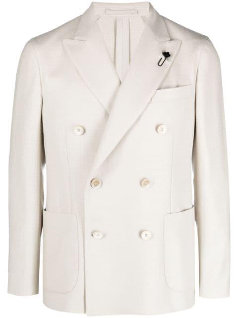 peak-lapel double-breasted blazer by LARDINI