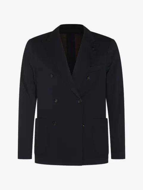peak-lapel double-breasted blazer by LARDINI