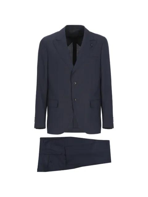 peak-lapel wool suit by LARDINI