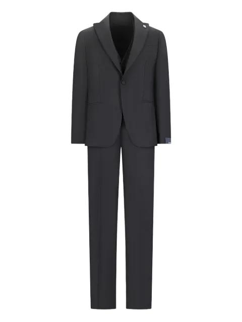 peak-lapels three-pieces suit by LARDINI
