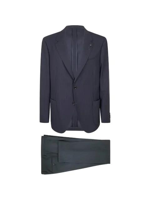 pinstriped single-breasted suit by LARDINI