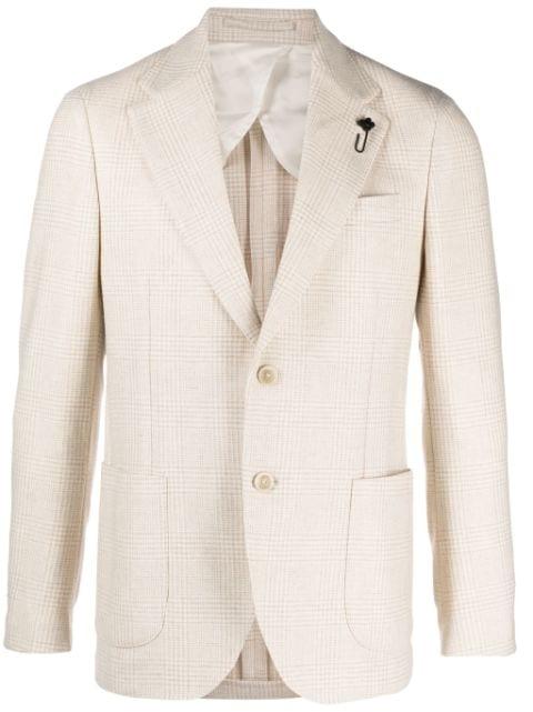 prince-of-wales-check wool blazer by LARDINI