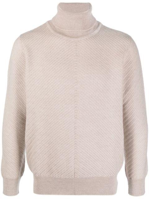 ribbed roll neck jumper by LARDINI