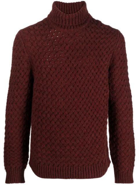 roll neck chunky knit jumper by LARDINI
