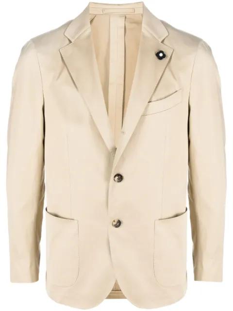 satin-finish single-breasted blazer by LARDINI