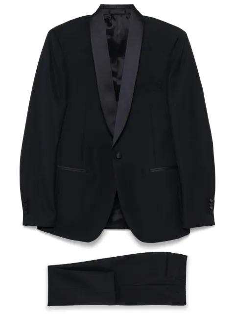 satin-trim suit by LARDINI