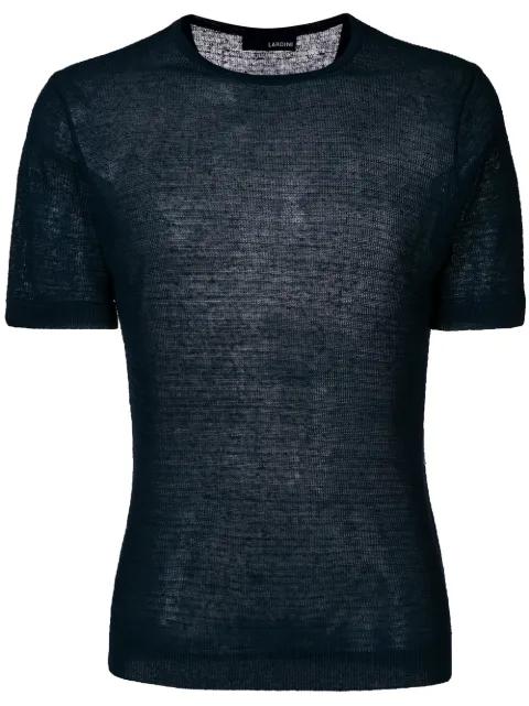 sheer crew neck T-shirt by LARDINI