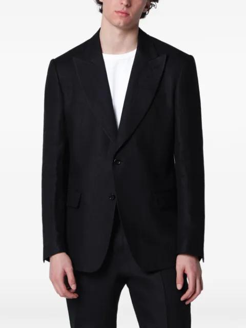 single-breasted linen blazer by LARDINI