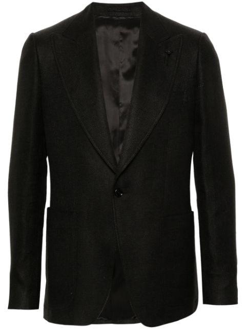 single-breasted linen blazer by LARDINI