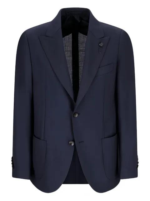single-breasted patch-pocket jacket by LARDINI