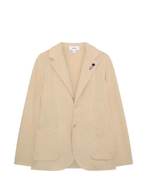 single-breasted ribbed jacket by LARDINI