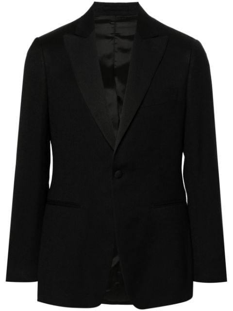 single-breasted wool-blend blazer by LARDINI