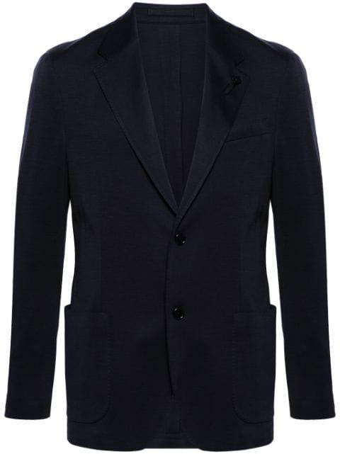single-breasted wool-blend blazer by LARDINI