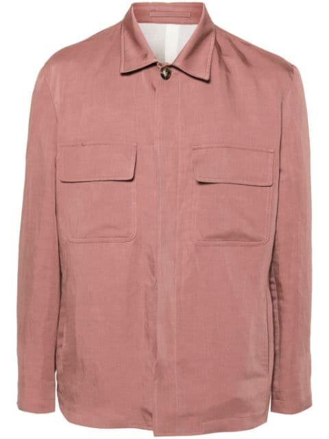 spread-collar shirt jacket by LARDINI