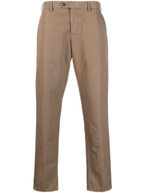 straight-leg linen trousers by LARDINI