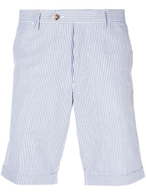 striped cotton chino shorts by LARDINI