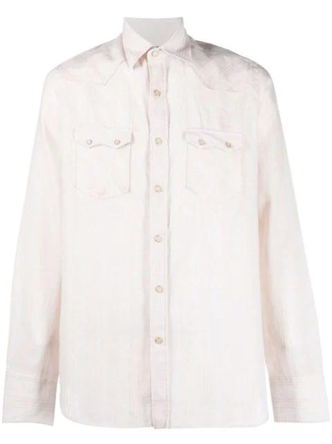 striped flap-pockets shirt by LARDINI