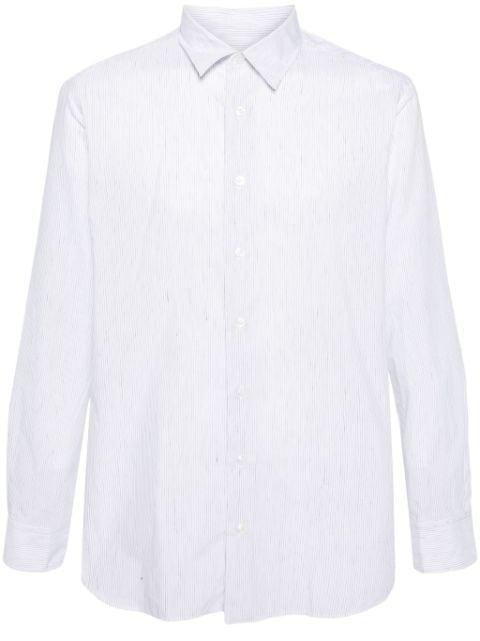 striped linen-blend shirt by LARDINI
