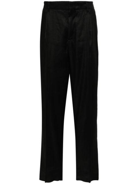 tapered-leg twill trousers by LARDINI