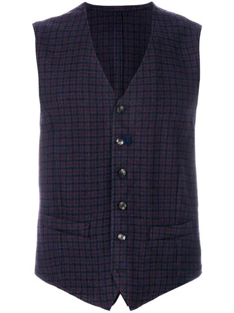 tartan-print gilet by LARDINI