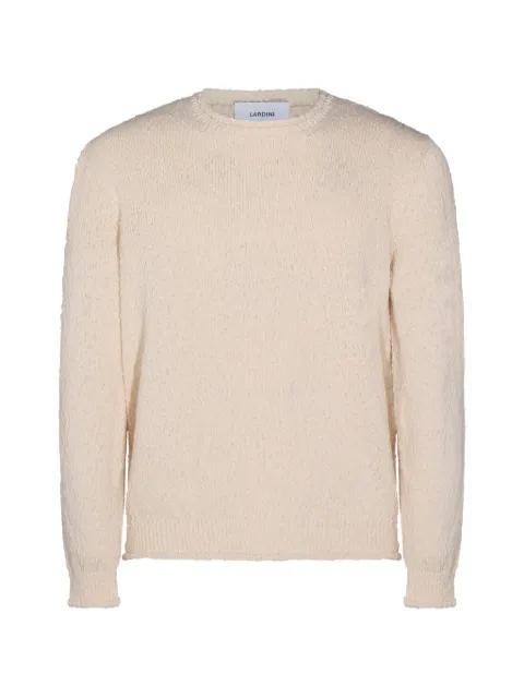 textured crew neck sweater by LARDINI
