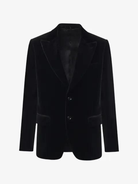 velvet peak-lapel blazer by LARDINI