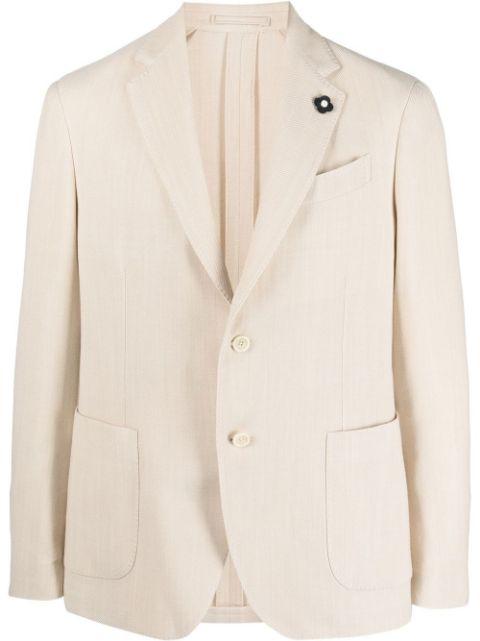 woven single-breasted blazer by LARDINI