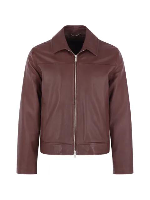 zip-up leather jacket by LARDINI