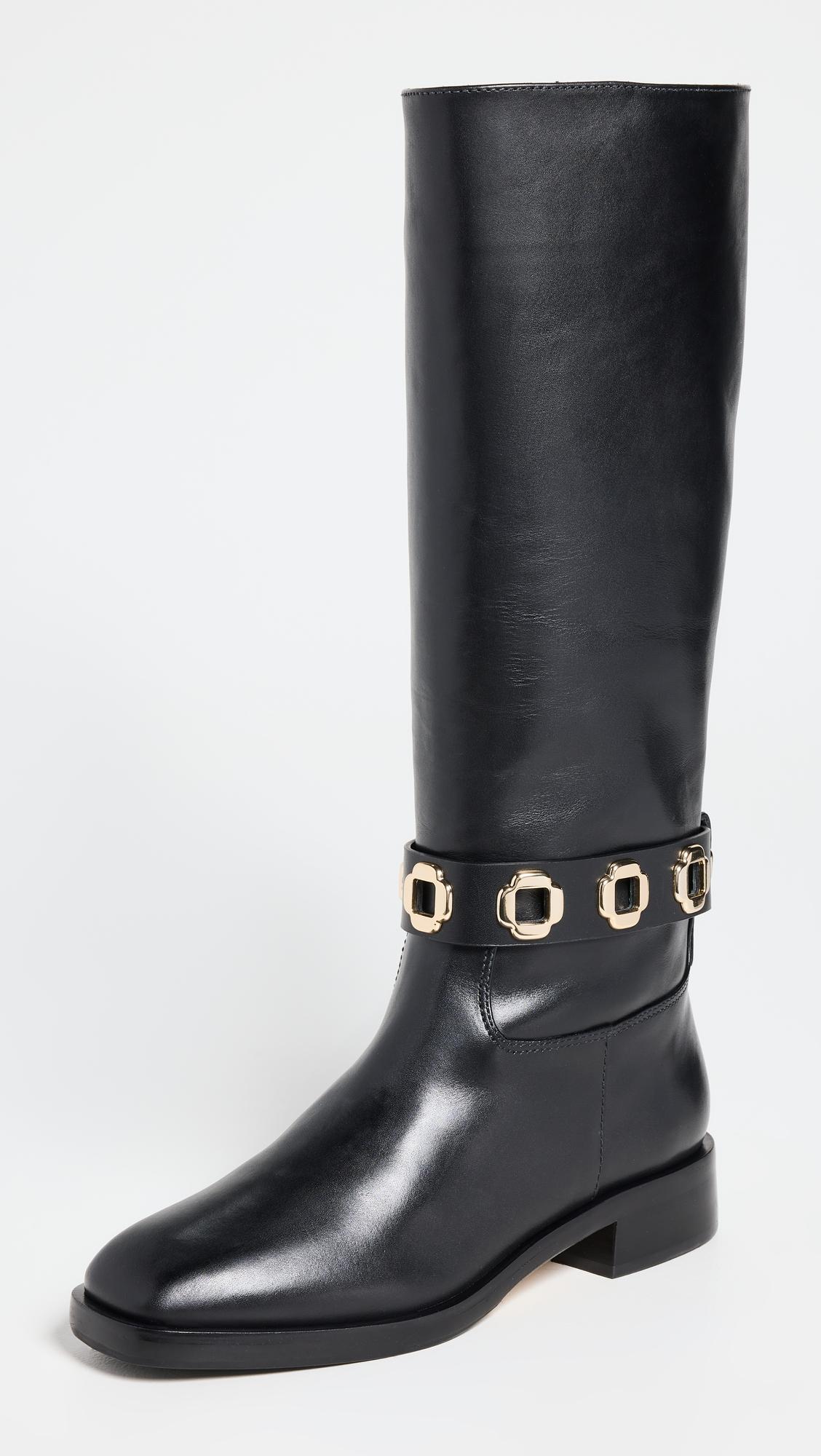 Milan Flat Riding Boots by LARROUDÉ