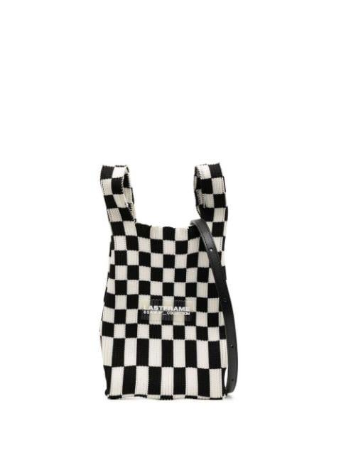 Ichimatsu check-pattern tote bag by LASTFRAME