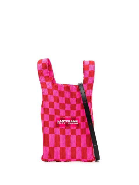 checkerboard-print satchel bag by LASTFRAME