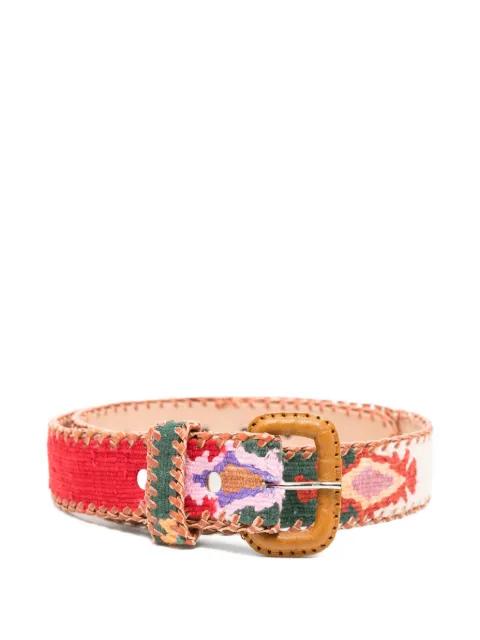 Parche whipstitch-trim geometric-pattern belt by LATCH