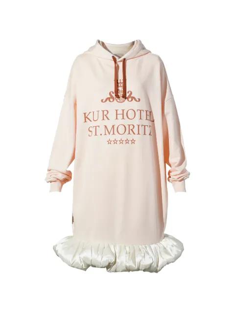 mini St. Moritz ruffle-trim hoodie dress by LAURA ANDRASHKO