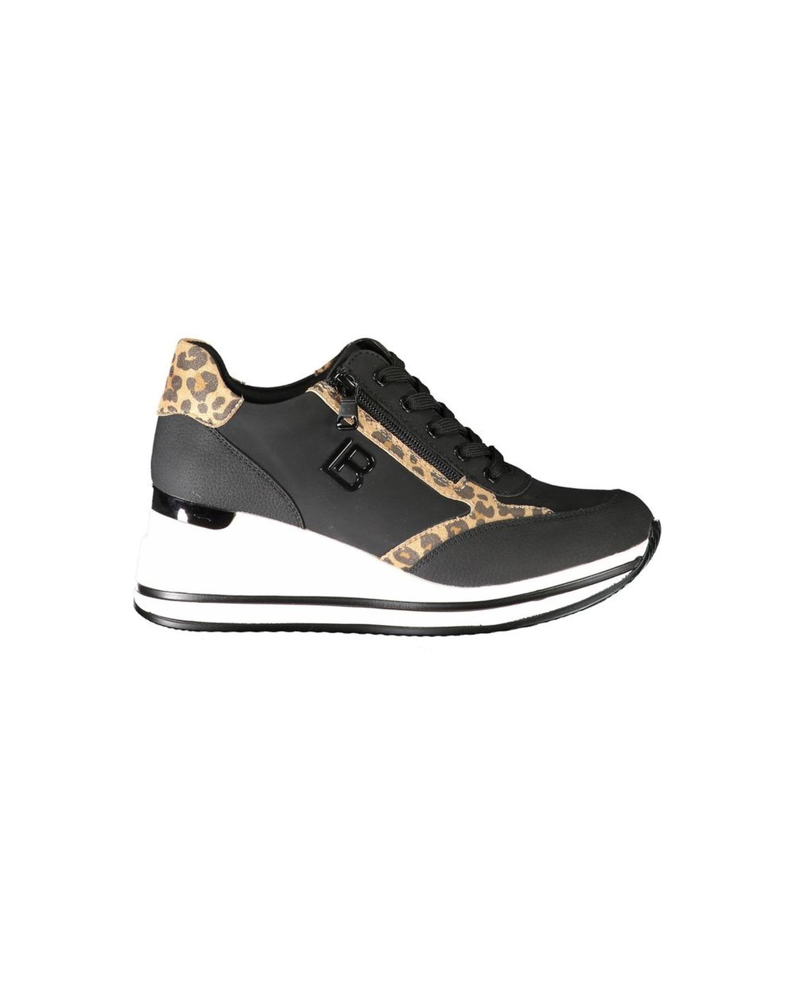 Leopard Print Wedge Sneakers Wo - Black by LAURA BIAGIOTTI