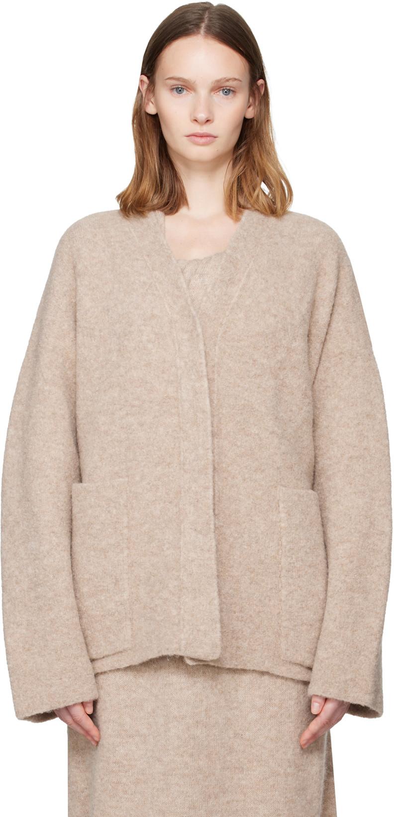 Beige Double Face Cardigan by LAUREN MANOOGIAN