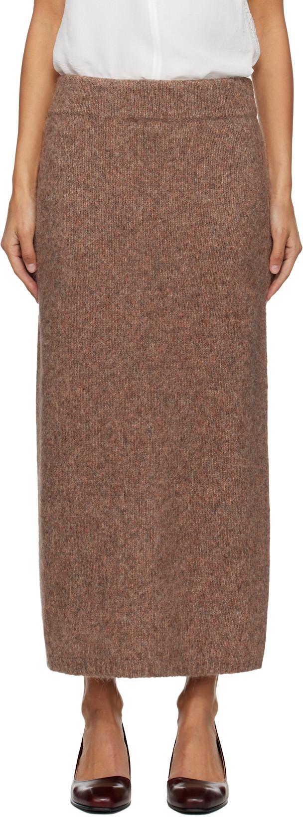Beige Loft Pencil Midi Skirt by LAUREN MANOOGIAN