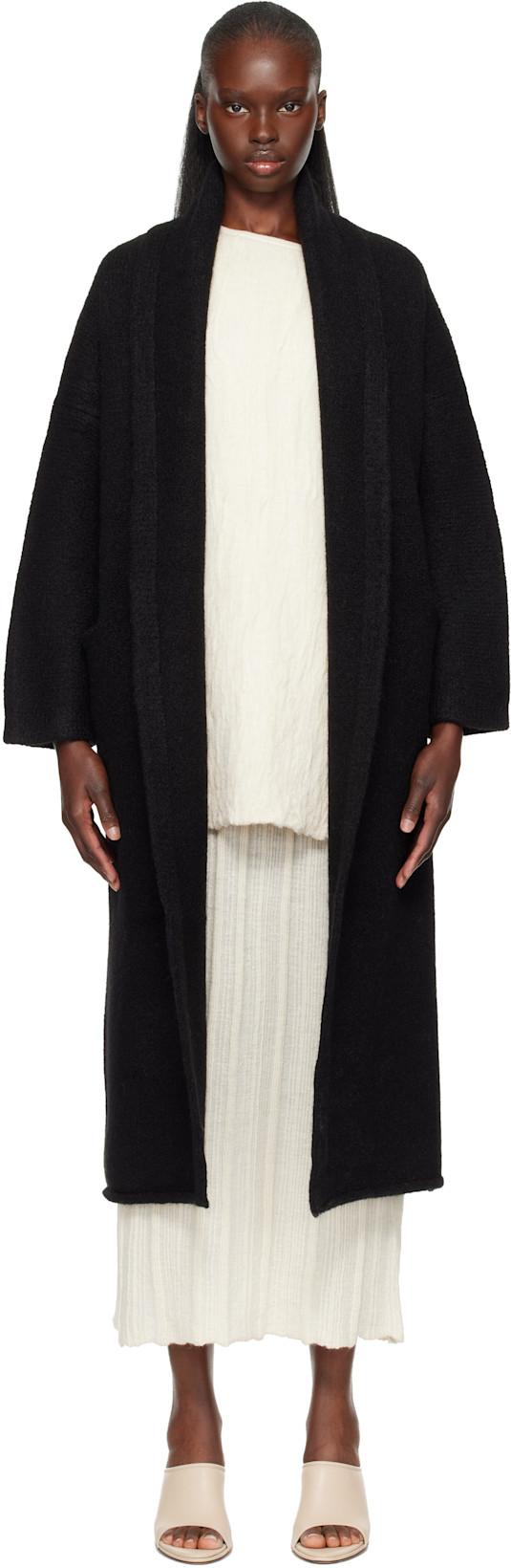 Black Long Shawl Cardigan by LAUREN MANOOGIAN