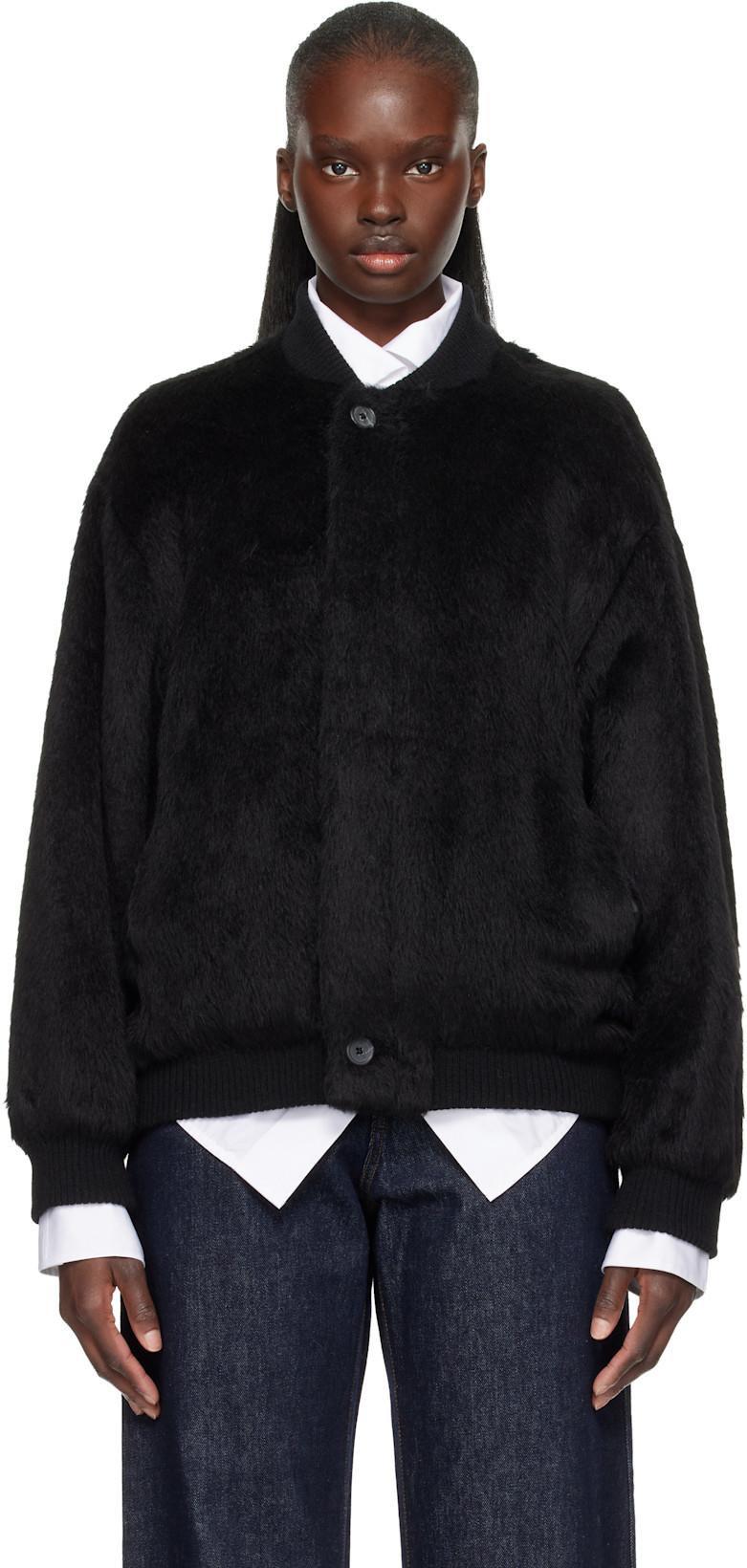 Black Suri Bomber Jacket by LAUREN MANOOGIAN