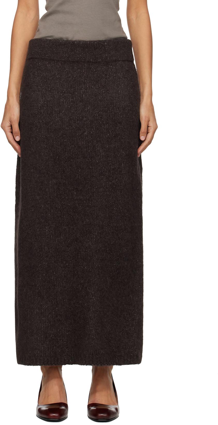 Brown Loft Pencil Midi Skirt by LAUREN MANOOGIAN