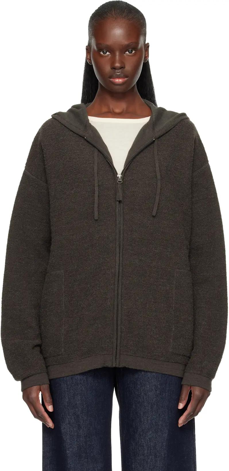 Gray Fine Terry Hoodie by LAUREN MANOOGIAN