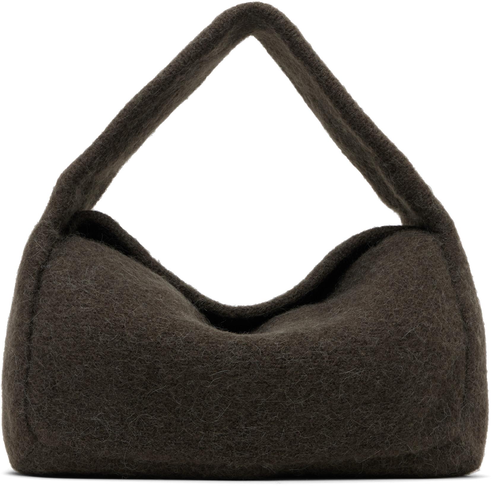 Gray Knit Baguette Bag by LAUREN MANOOGIAN