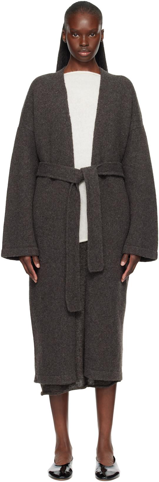 Gray Long Open Cardigan by LAUREN MANOOGIAN