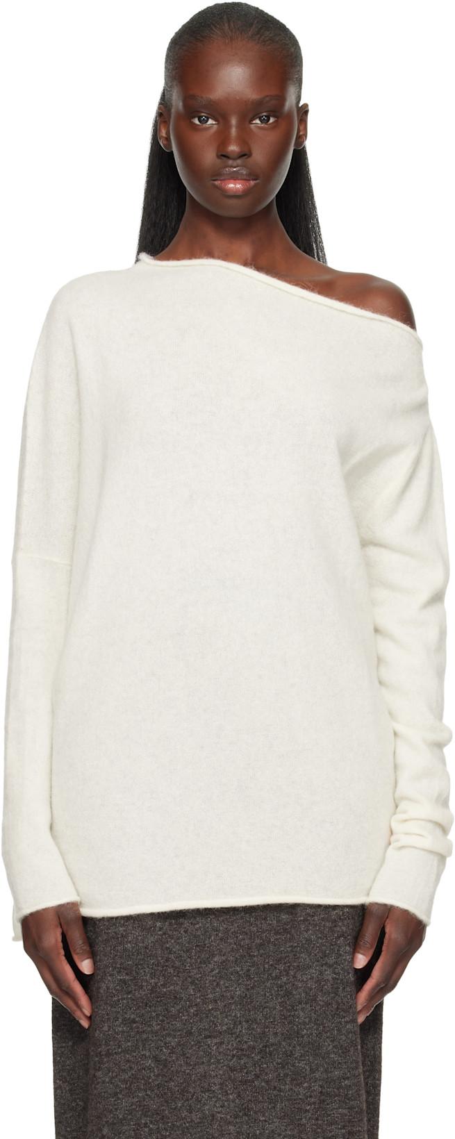 Off-White Askew Boatneck Sweater by LAUREN MANOOGIAN